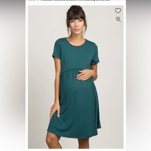 PinkBlush Ivory Solid Crochet Trim Maternity Shift Dress S